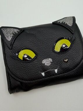 Betsey Johnson Black Cat Vampire Wallet Kawaii Goth